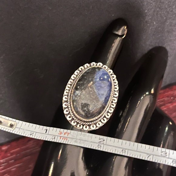 Sterling Silver & Natural Sodalite Gemstone Ring - Picture 7 of 11